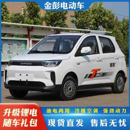 新款金彭T90家用成人代步四轮车接娃代步油电两用锂电版封闭电瓶