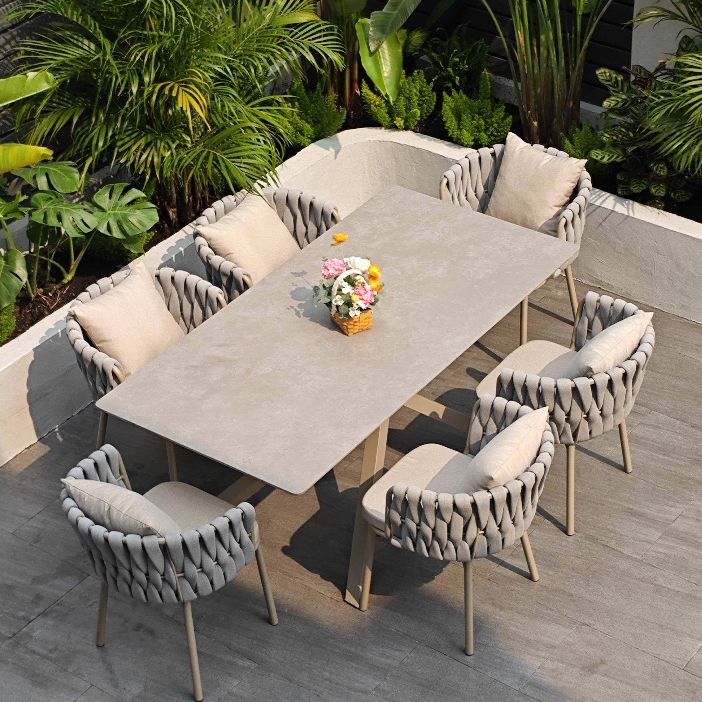 户外岩板餐桌庭院花园露台桌椅室外防水岩板高端休闲简约桌椅组合,住宅家具,桌椅套件,淘宝优惠券,粉丝福利购,淘宝优惠卷