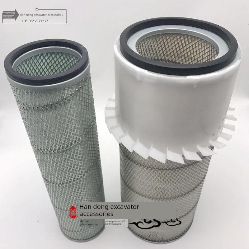 挖掘机配件现代R210-5 215 220 225 265-7空滤 空气滤芯 滤清器优