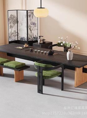 宋氏美学实茶DEF桌茶厅座椅家客用实木茶桌椅组合新款木泡茶一体