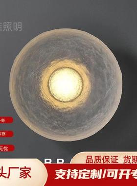 北欧极简客厅背景墙LED白色树脂装饰壁灯室卧室床头小号圆形壁灯