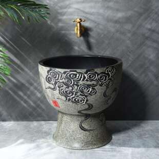 户外陶瓷拖把池阳台拖布池一体家用托帕池庭院墩布池室外大号水槽