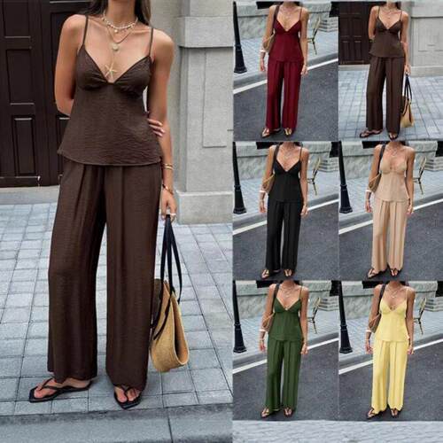 Elegant Chic V-Neck Fine Strap Crop Camisole Top +