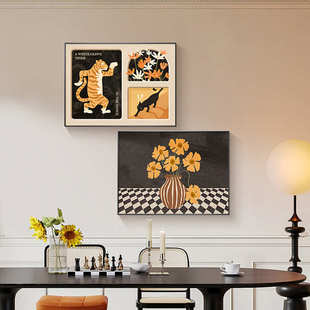 多巴胺电表箱装饰画复古法式弱电箱遮挡画免打孔配电表箱挂画横版