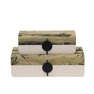 新中式侘寂风收纳盒首饰盒简约高级感设计师款家居软装饰品摆件