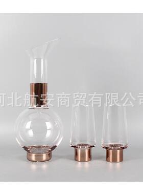 现代简约创意玻璃水具酒具样板房售楼处桌面茶几软装饰品工艺品