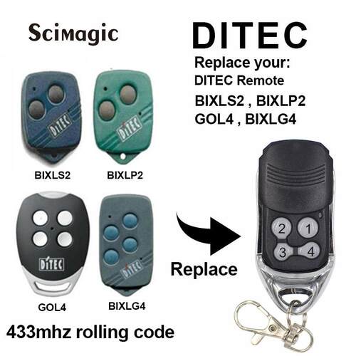 DITEC GOL4 BIXLG4 433.92MHz遥控车库门DITEC 遥控车库滚动代码