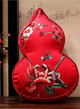 新中式葫芦抱枕客厅沙发腰枕靠围家居创意国福禄吉背洛神赋葫祥靠