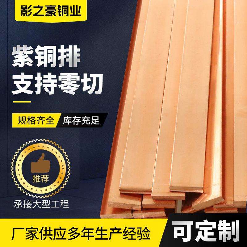 厂家切割40*4紫铜排镀锡导电导热紫铜条铜排T2接电接线紫铜排