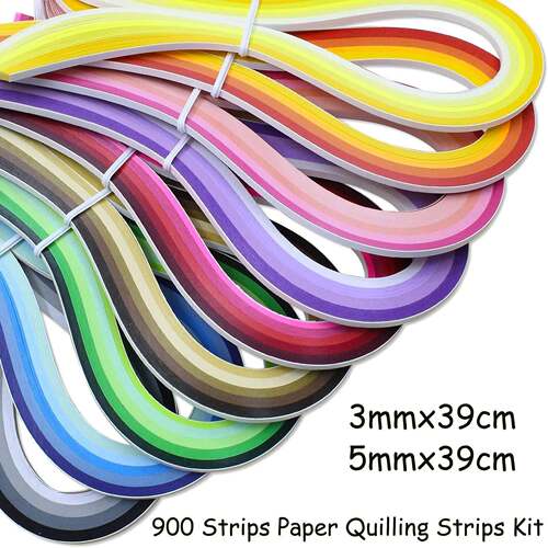 900 Strips Quilling Paper Set 39cm Mixed Color DIY Decoratio