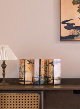 新中式桌面小屏风饰品书房入口手工艺品边框隔断覆古创意家居
