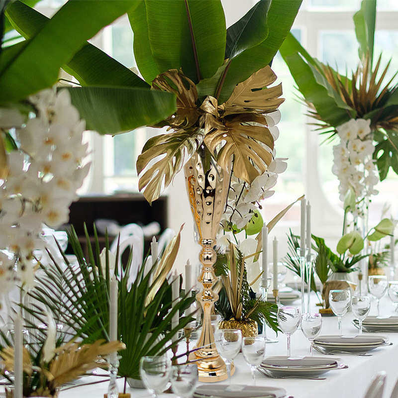 欧式花瓶烛台酒店餐桌花器轻奢家居装饰摆件电镀金色婚礼落地花瓶,节庆用品/礼品,吊顶纱幔,淘宝优惠券,粉丝福利购,淘宝优惠卷