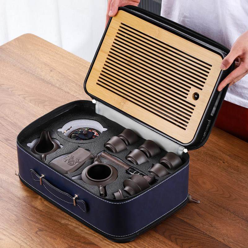 紫砂旅行陶瓷功夫茶具小套装便携包家用泡茶壶杯简约办公户外茶盘,餐饮具,功夫茶具,淘宝优惠券,粉丝福利购,淘宝优惠卷