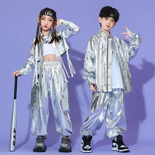 小学生运动会银色街舞表演服儿童科技节未来机器人舞蹈服演出服装