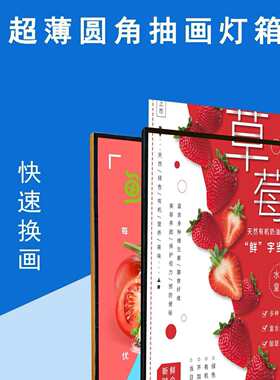 Led抽画灯箱钢化玻璃面液晶电视效果发光广告牌餐饮菜品灯箱