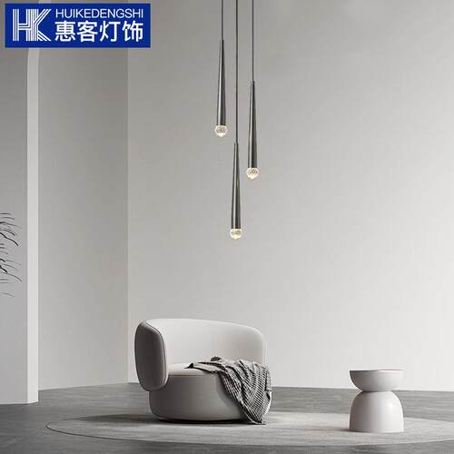简约现代全铜轻奢卧室床头水滴小吊灯创意个性北欧餐厅吧台吊线灯