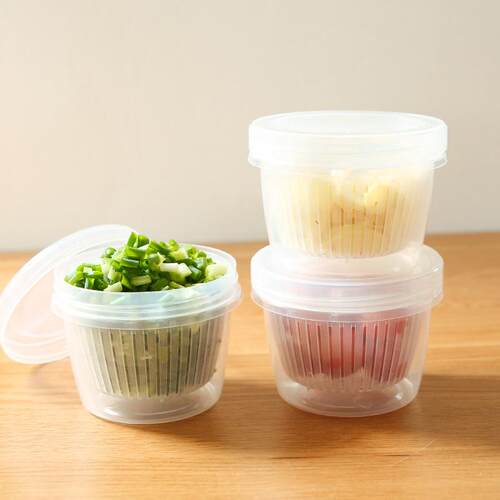 Chives Box Round Double-layer Sealed Chives Ginger Garlic Fr