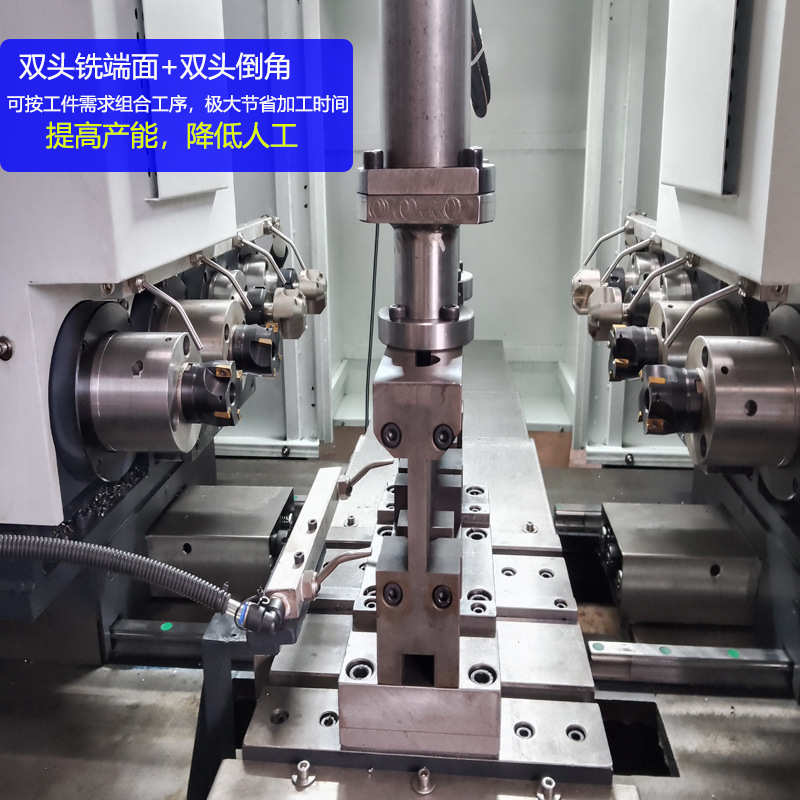 数控双头铣端面钻孔攻牙套车内孔切槽复合专机导柱撑头轴叉加工