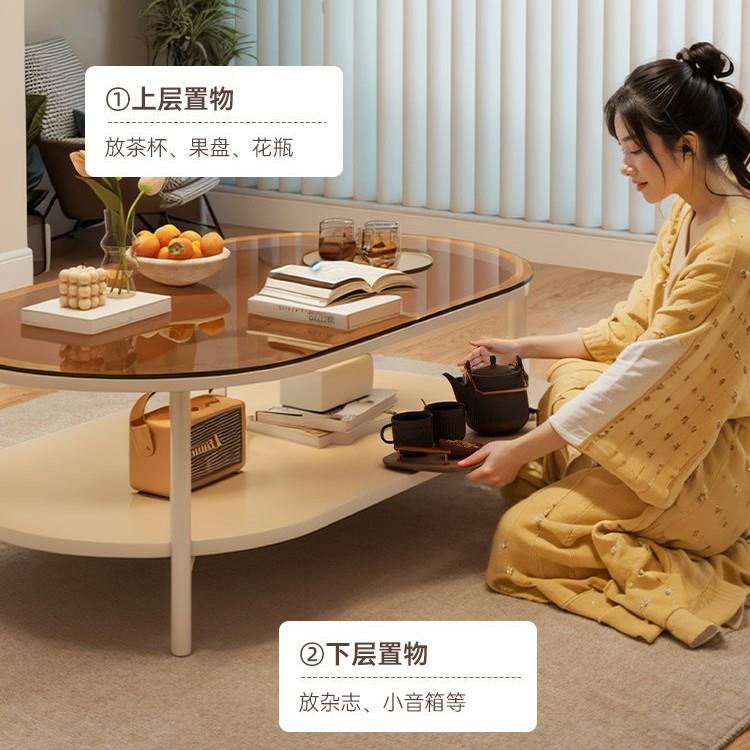 角几钢化玻璃茶几客厅家用边几小户型沙发小桌子可移动阳台茶几桌