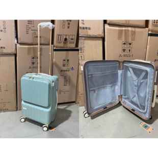 新款 口行李箱静音轮2寸0登机箱翻盖拉杆箱可容扩PC 超展大量侧开