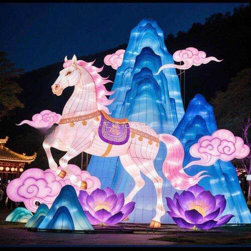 2026马年新款大型花灯春节元宵喜庆灯笼广场景区不夜城自贡彩灯