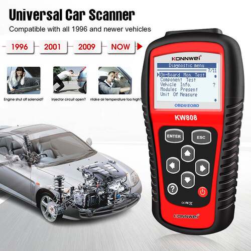 MS509同款KW808OBD2EOBDSCANNERTOOL汽车故障分析仪扫描工具