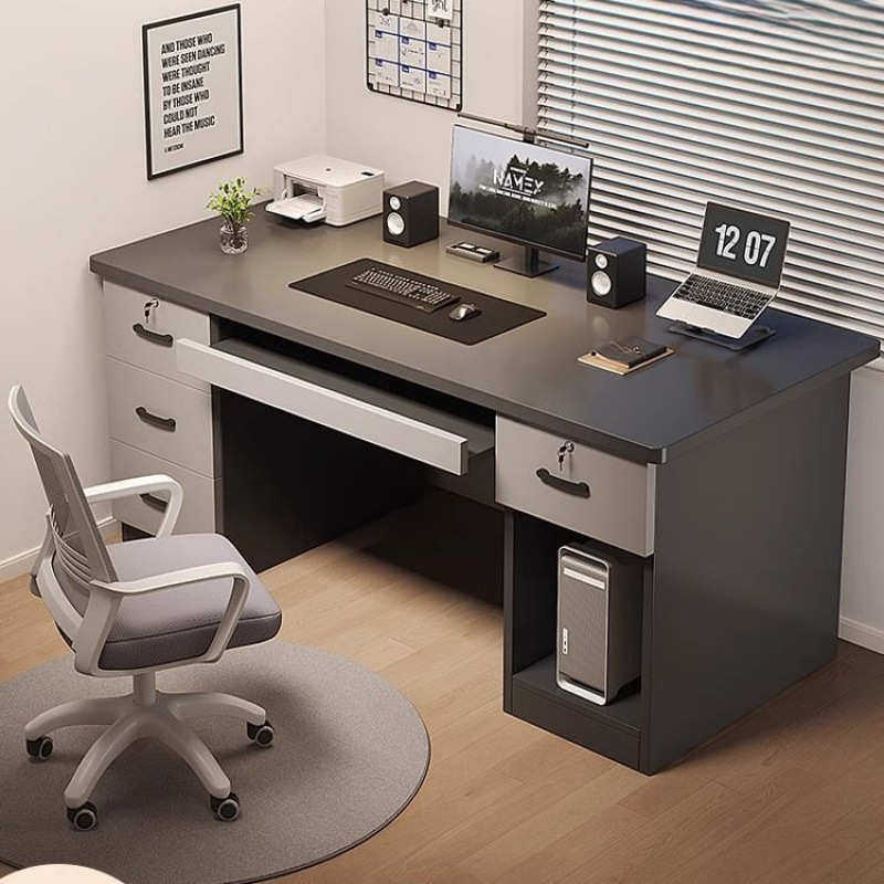 实木电脑桌斗柜一体台式桌卧室简约书桌家用写字台学习桌书柜组合,住宅家具,书桌,淘宝优惠券,粉丝福利购,淘宝优惠卷