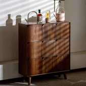 北欧黑胡桃实木抽屉柜储物柜客厅靠墙餐边柜轻奢收纳柜复古九斗柜