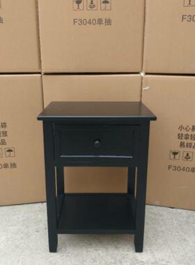 9C黑色实木40床头柜酒店公寓小户型边角收纳置物柜简约简易时尚批