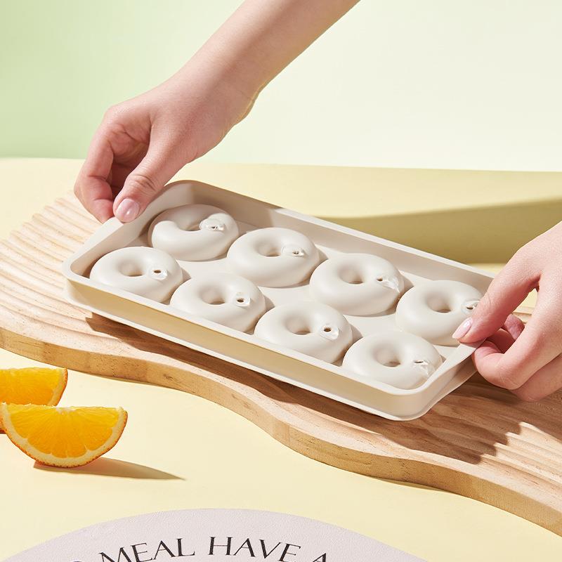 创意甜甜圈冰块模具冰膜冰格制冰盒厨房家用制冰膜具辅食冷冻磨具