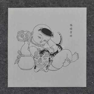 中国风杨柳青木版年画木板年画工艺品客厅书房装饰画娃娃童子年画
