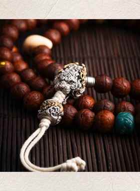 新款潮白虎国风原创文玩手串配件龙头三通diy饰品隔珠链接扣配饰