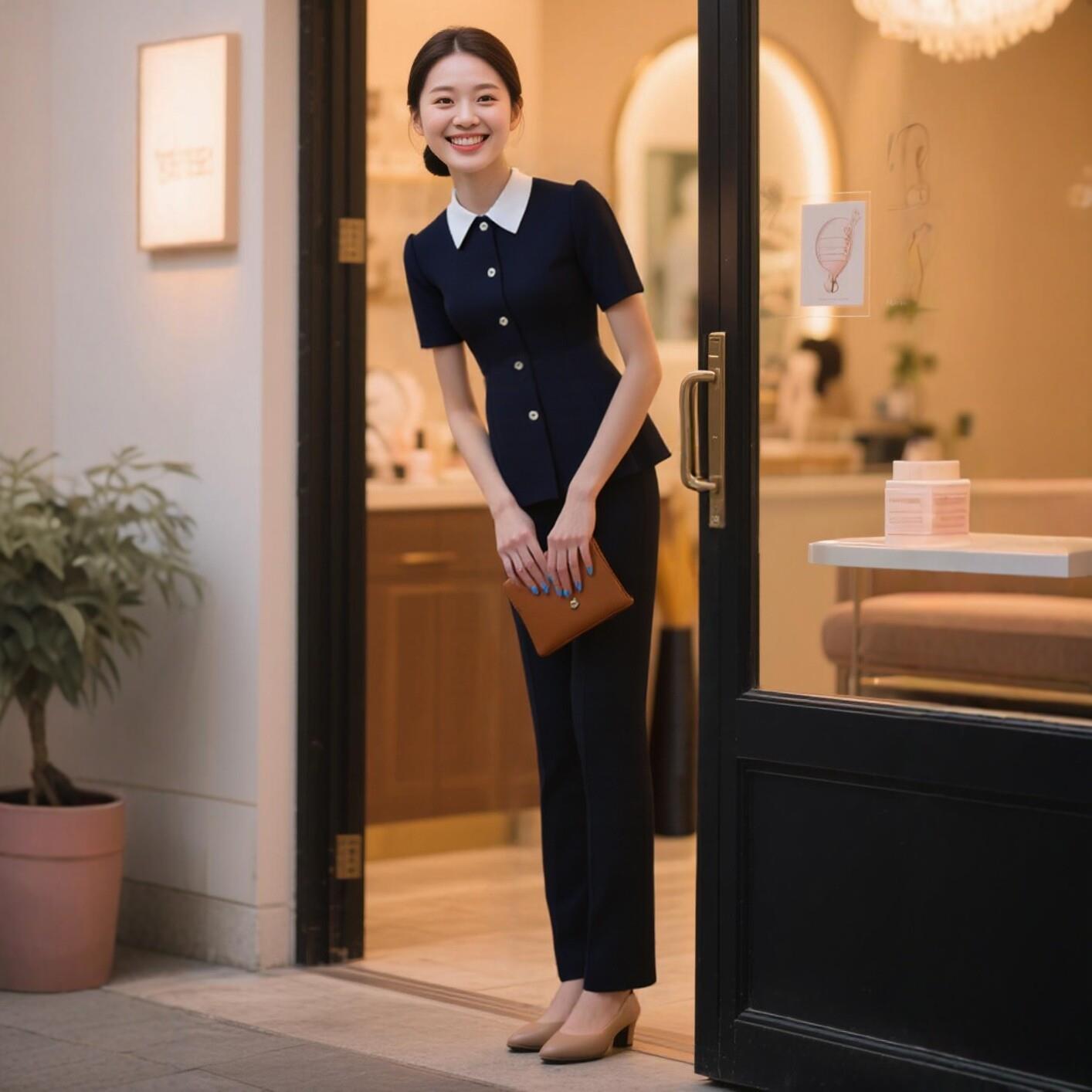 美容院美容师工作服女夏季高端皮肤管理美业店长前台职业套装