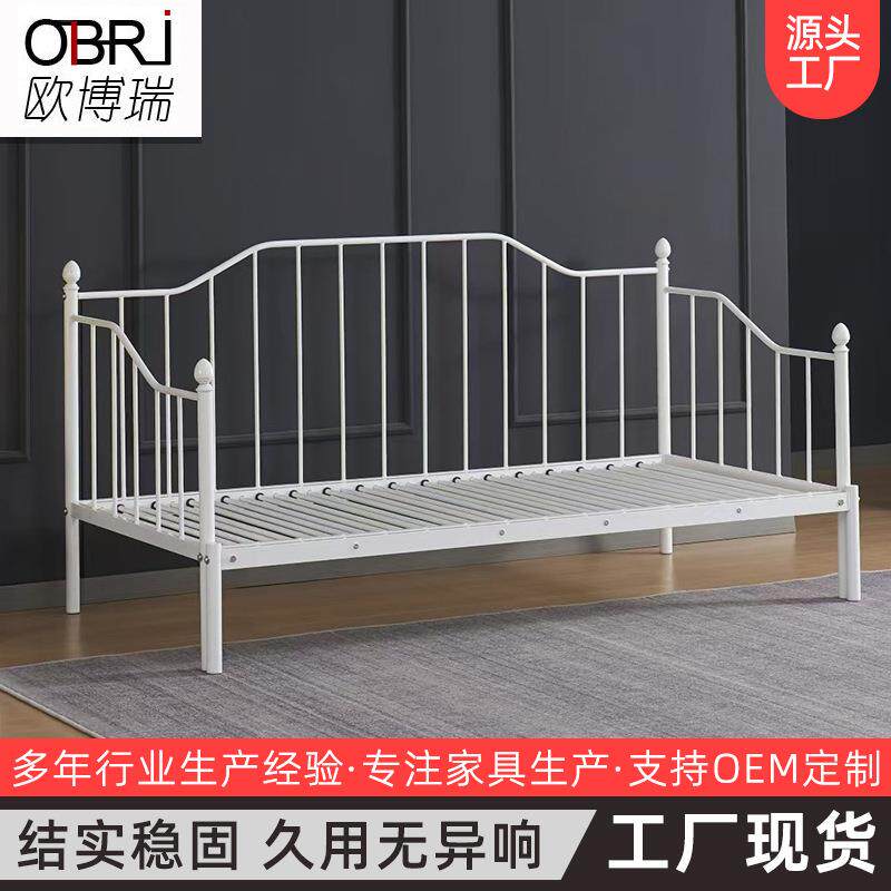 推拉沙发床欧式铁艺伸缩床两用单人小户型出租屋简易抽拉拼接床