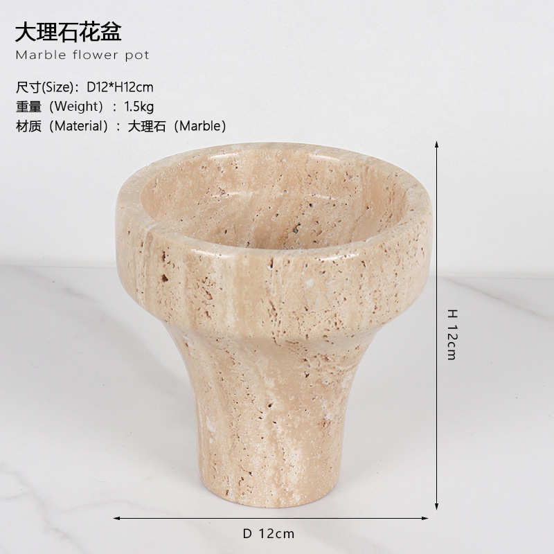 天然办公桌装饰迷你盆栽器欧式玄关售楼处肉多石花大理花盆盆桌面