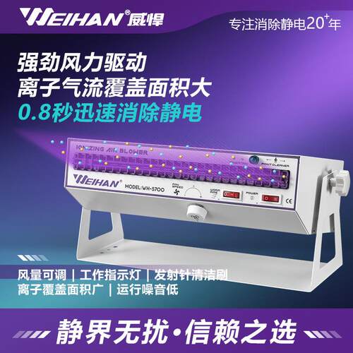 威悍WH-5700除静电离子风机扩展式离子风机静电除尘热风型卧式