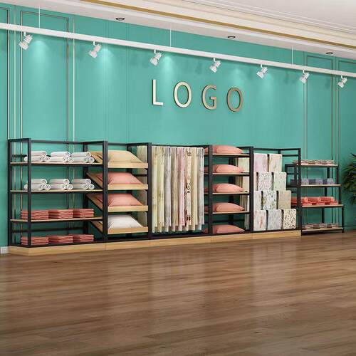 床上用品家纺中岛货架沙发套被子四件套被芯枕头家纺店展示架矮柜