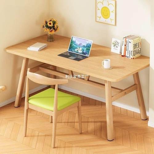 【商加厚】餐桌快餐店长方形色餐未知桌椅约组合家用用简原木吃饭