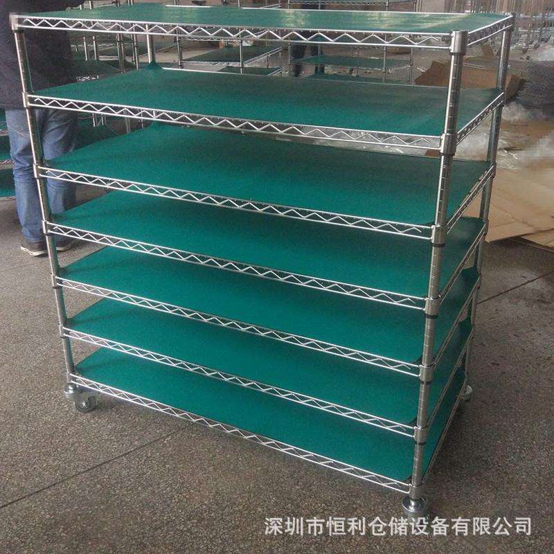 物防静电货移架不723锈钢多层置物架仓库带轮料网架网格铁架子动