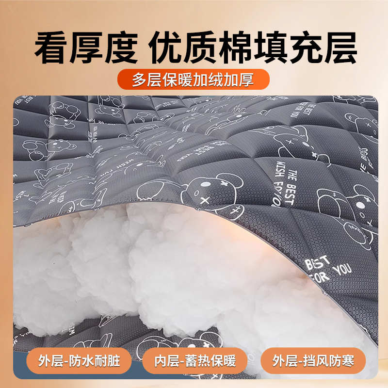 挡风被电动车冬季加绒加厚秋冬防风雨衣一体前挡风板小型防寒装备