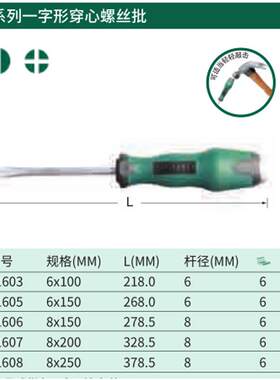 世达T系列十字形穿心螺丝批61703 61705 61706 61707 61708 61713
