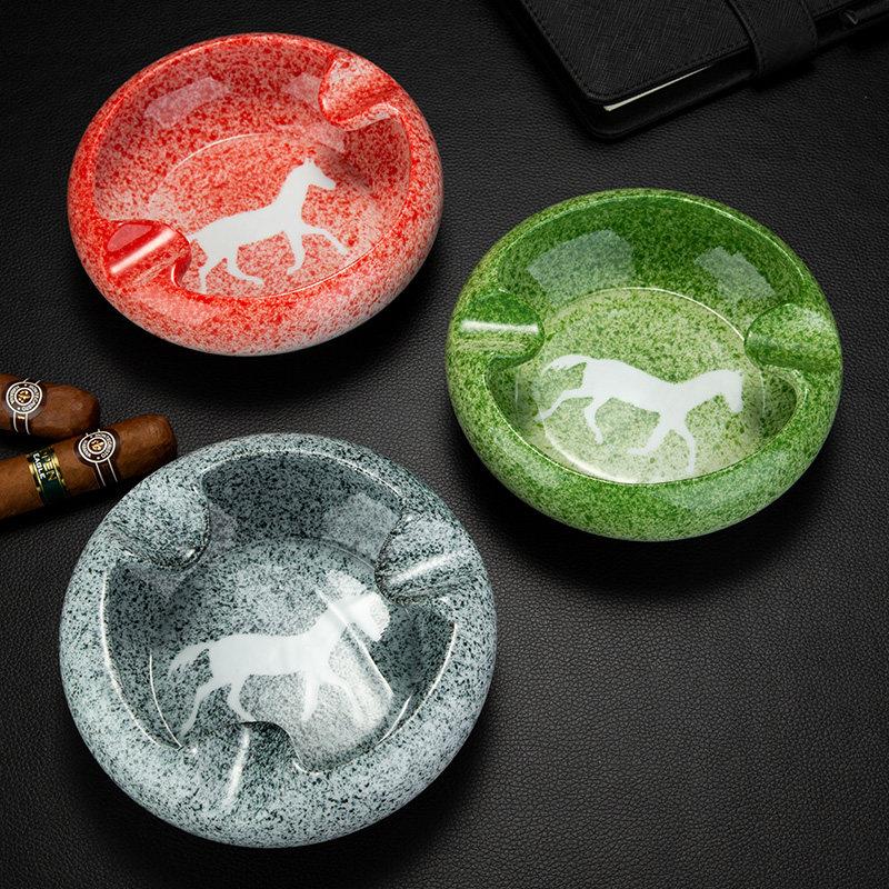 茄龙雪茄烟灰缸创意时尚潮流烟缸办公室客厅家用陶瓷烟灰缸可定制