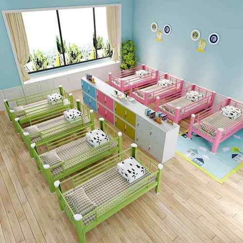 儿宿舍床幼儿园上KFJ下铺厂单双层床带护床栏小学生托管童班铁架