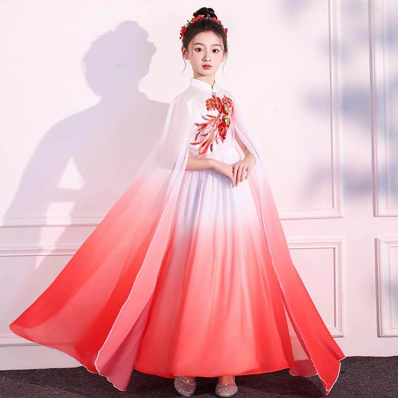 高档国中风大合唱演出服男童中山装服诗歌朗诵表演童礼裙女童公儿