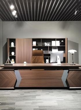 事长公室老板.桌办公桌2.4董简约现代大班台32FTS广东总裁桌经理