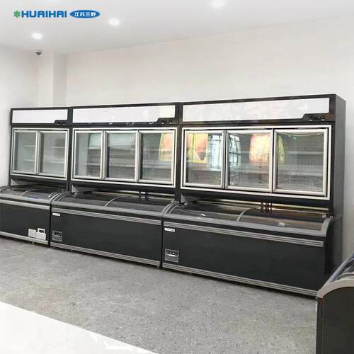 双温子母柜立式冷藏冷冻展示柜商用饮料冰淇淋柜便利店冷柜可制定