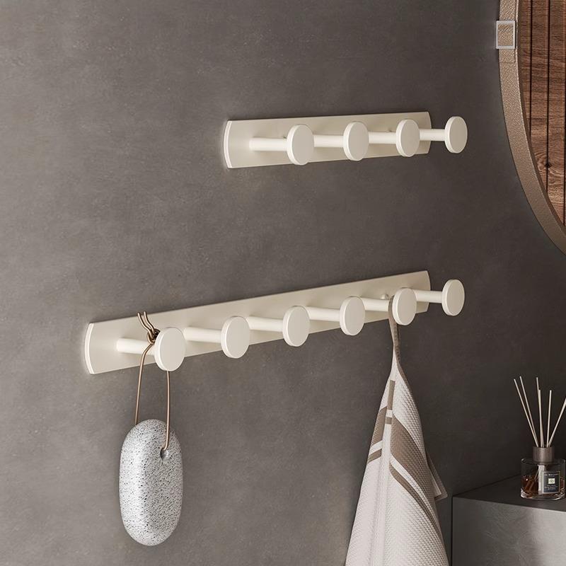 奶油风全铜挂衣钩玄关进门实心奶白排钩免打孔壁挂式挂钩衣帽排钩