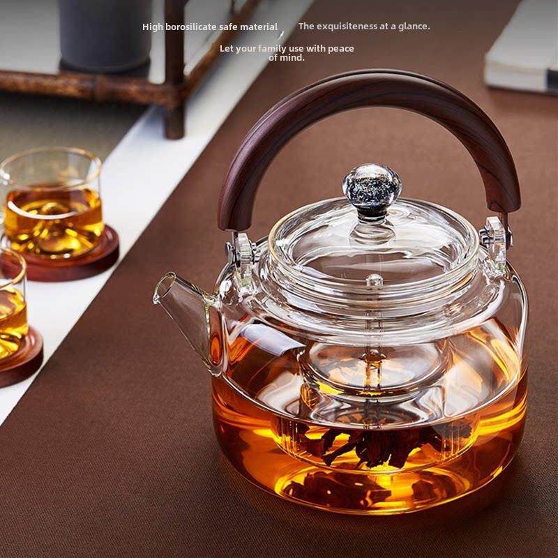 蒸煮两用茶壶加厚耐高温玻璃吊壶星空大容量家用蒸茶器电热陶瓷炉
