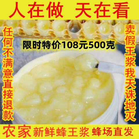 新浆蜂王乳野生春油菜槐花蜂皇浆新鲜纯正天然高活性正品鲜活原浆