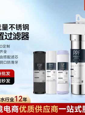 不锈钢滤瓶前置过滤器单级10寸20寸铜口自来水过滤净化除氯除垢